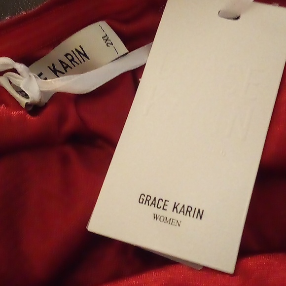 Grace Karen Red Wine Rusched Sequin Off Shoulder Cocktail Dress - Size 2XL - Picture 9 of 11